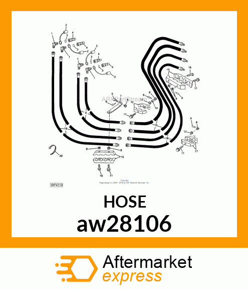 HOSE, HYDRAULIC (12.7 X 2100 MM) aw28106