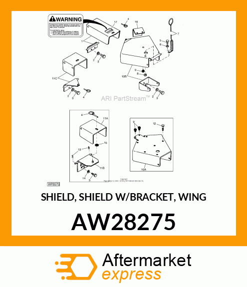 SHIELD, SHIELD W/BRACKET, WING AW28275