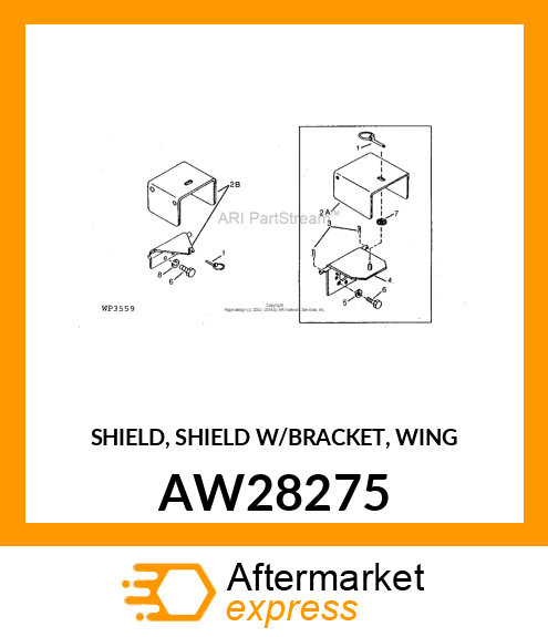 SHIELD, SHIELD W/BRACKET, WING AW28275