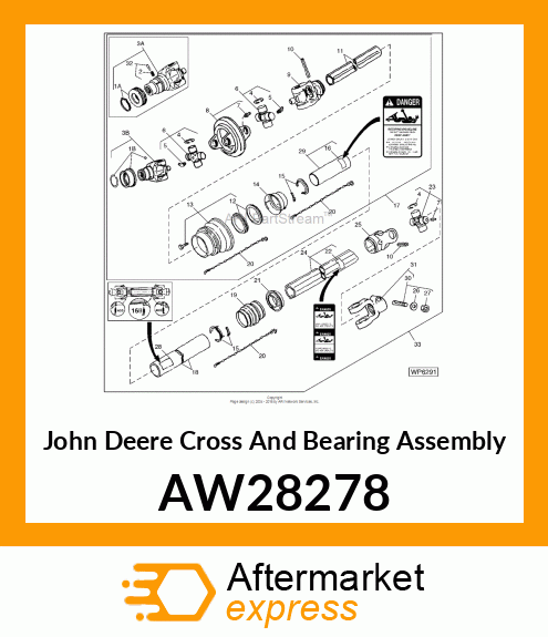 CROSS AND BEARING ASSEMBLY, CROSS AW28278
