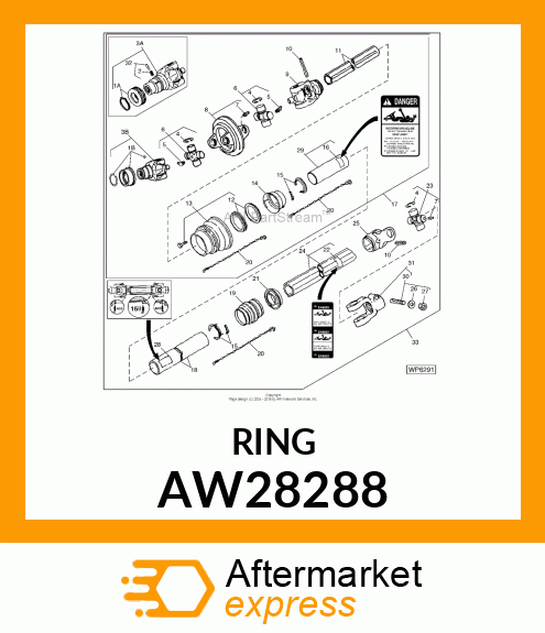 PTO SHIELD RETAINER, RETAINER, SHIE AW28288