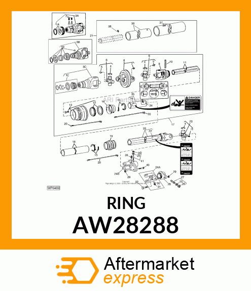 PTO SHIELD RETAINER, RETAINER, SHIE AW28288