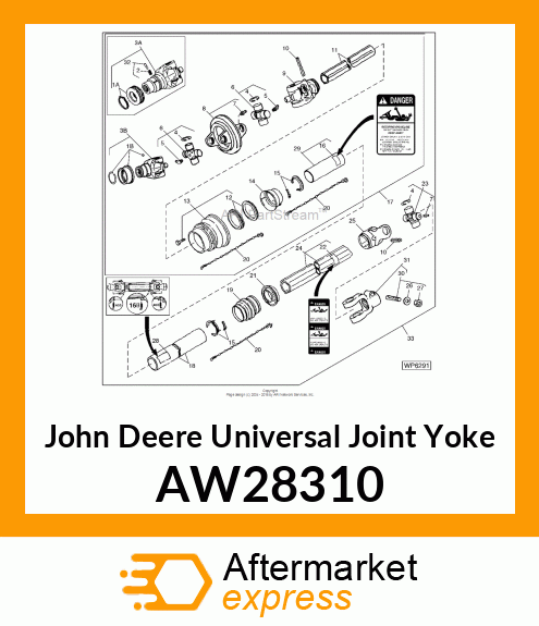 UNIVERSAL JOINT YOKE, YOKE 1.375 AW28310