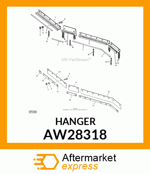 HANGER (FRONT CHAIN, WING) AW28318