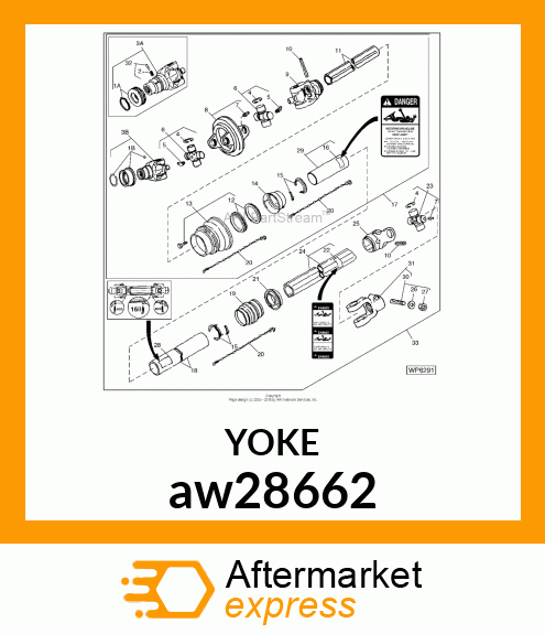 YOKE WITH LOCKING COLLAR, YOKE, CV aw28662