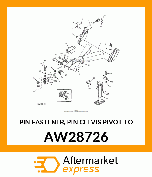 PIN FASTENER, PIN CLEVIS PIVOT TO AW28726