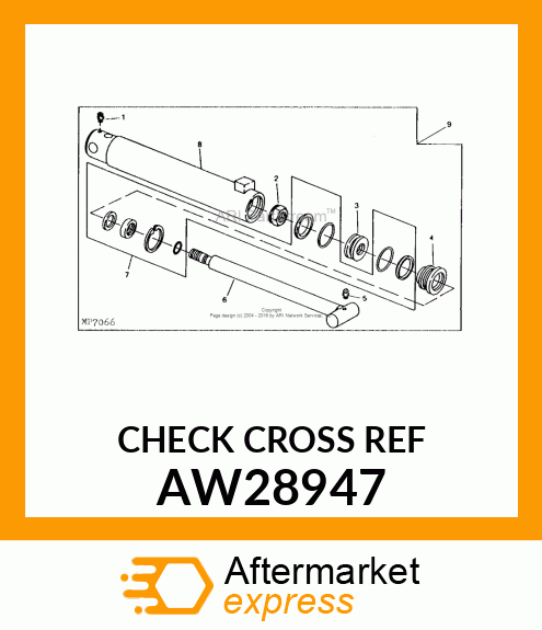 Hydraulic Cylinder - CYLINDER, HYDRAULIC 1-1/2" (BOOM) AW28947