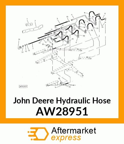 HOSE, HYDRAULIC, 1/4" I.D. X 19" AW28951