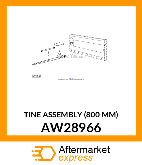 TINE ASSEMBLY (800 MM) AW28966