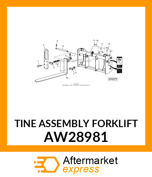 TINE ASSEMBLY (FORKLIFT) AW28981