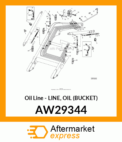 Oil Line - LINE, OIL (BUCKET) AW29344