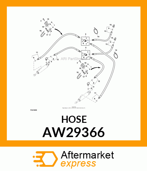 HOSE, HYDRAULIC (9.52 X 1350 MM) AW29366