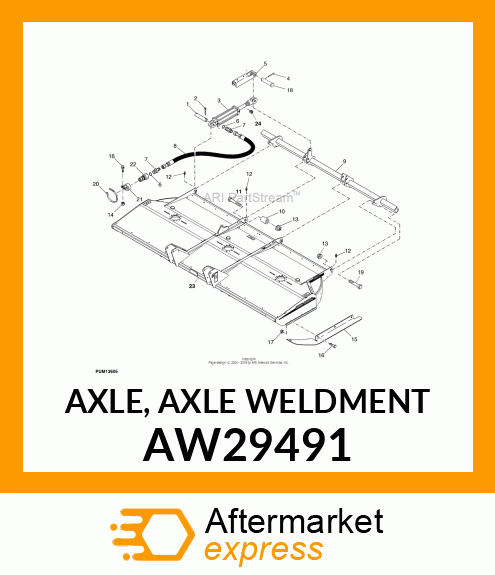AXLE, AXLE WELDMENT AW29491