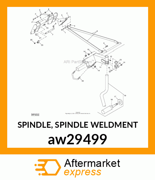 SPINDLE, SPINDLE WELDMENT aw29499