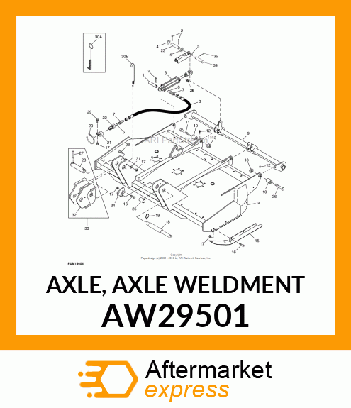 AXLE, AXLE WELDMENT AW29501