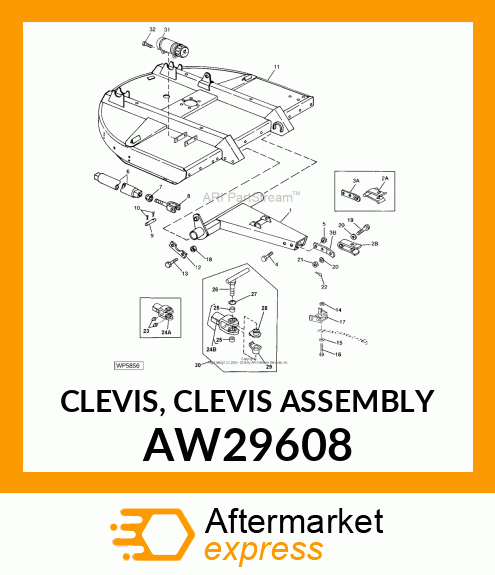CLEVIS, CLEVIS ASSEMBLY AW29608