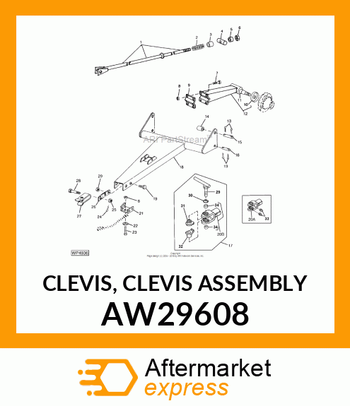CLEVIS, CLEVIS ASSEMBLY AW29608
