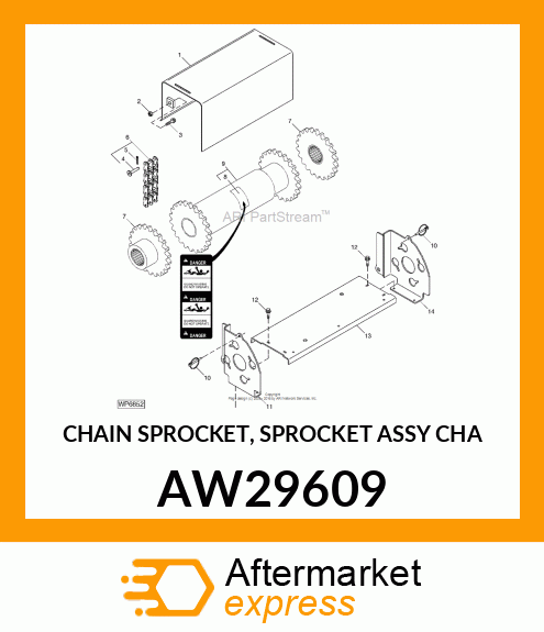 CHAIN SPROCKET, SPROCKET ASSY CHA AW29609