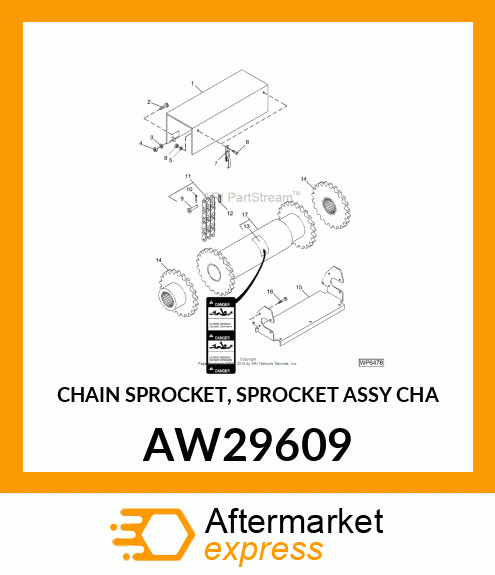 CHAIN SPROCKET, SPROCKET ASSY CHA AW29609