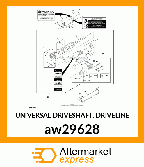 UNIVERSAL DRIVESHAFT, DRIVELINE aw29628