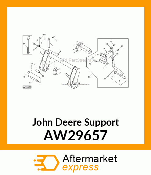 SUPPORT, SUPPORT WHEEL SPINDLE AW29657