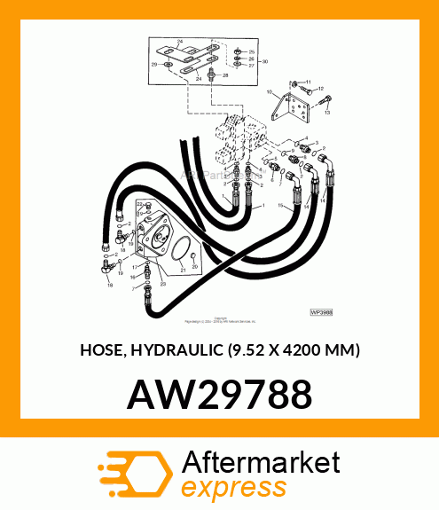 HOSE, HYDRAULIC (9.52 X 4200 MM) AW29788