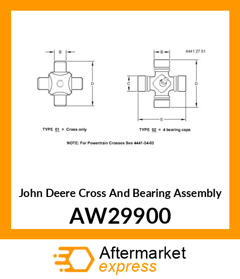 CROSS, UNIVERSAL JOINT AW29900