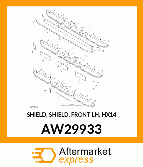 SHIELD, SHIELD, FRONT LH, HX14 AW29933