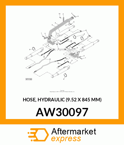 HOSE, HYDRAULIC (9.52 X 845 MM) AW30097