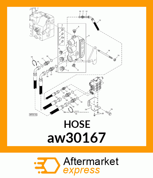 HOSE, HYDRAULIC (6.35 X 2100 MM) aw30167