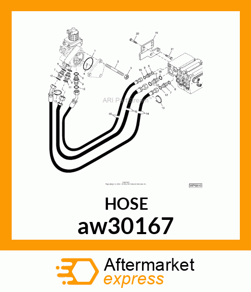 HOSE, HYDRAULIC (6.35 X 2100 MM) aw30167