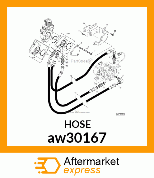 HOSE, HYDRAULIC (6.35 X 2100 MM) aw30167