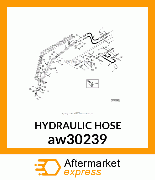 HOSE, HYDRAULIC (9.52 X 2845 MM) aw30239