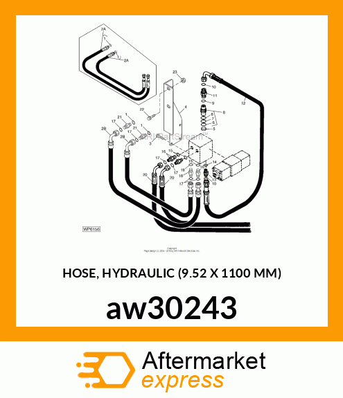 HOSE, HYDRAULIC (9.52 X 1100 MM) aw30243