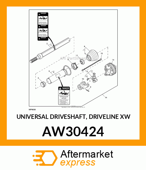 UNIVERSAL DRIVESHAFT, DRIVELINE XW AW30424
