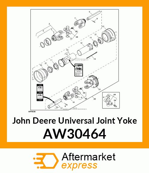 UNIVERSAL JOINT YOKE, YOKE ASSEMBLY AW30464