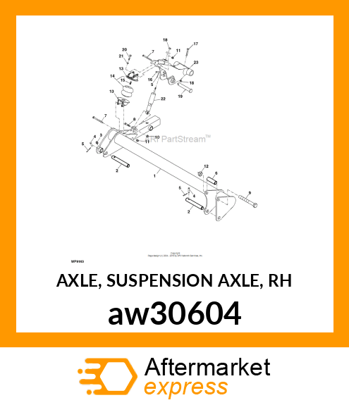 AXLE, SUSPENSION AXLE, RH aw30604