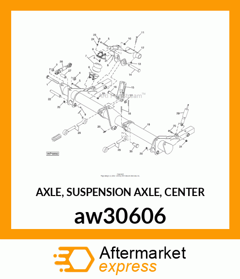 AXLE, SUSPENSION AXLE, CENTER aw30606