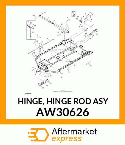 HINGE, HINGE ROD ASY AW30626