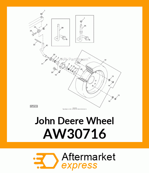 WHEEL, 5 X 8 LAMINATED TIRE AW30716