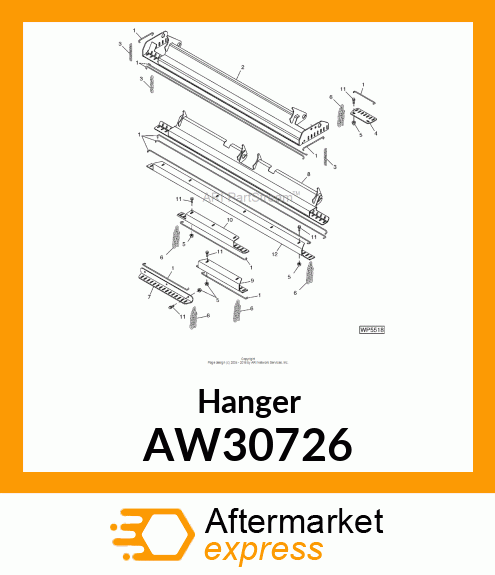 HANGER, CHAIN RIGHT, DOUBLE ROW AW30726