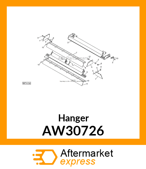 HANGER, CHAIN RIGHT, DOUBLE ROW AW30726