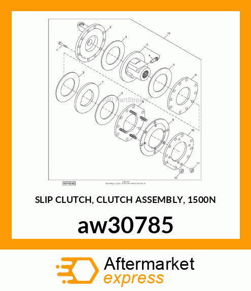 SLIP CLUTCH, CLUTCH ASSEMBLY, 1500N aw30785