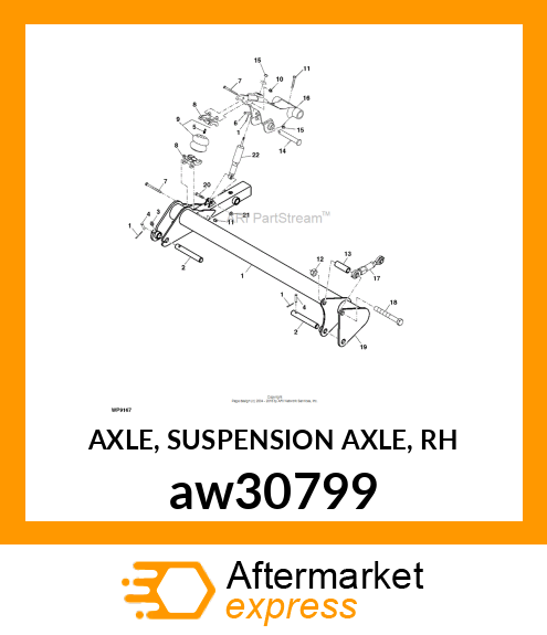 AXLE, SUSPENSION AXLE, RH aw30799