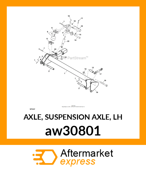 AXLE, SUSPENSION AXLE, LH aw30801