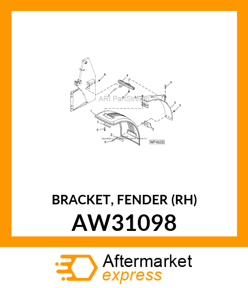 BRACKET, FENDER (RH) AW31098