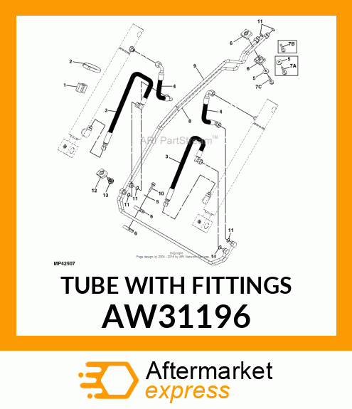 TUBE WITH FITTINGS AW31196