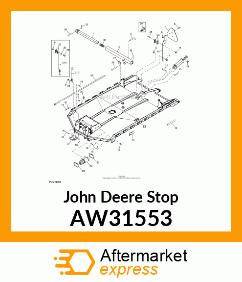 STOP, CYLINDER STOP ASSEMBLY AW31553