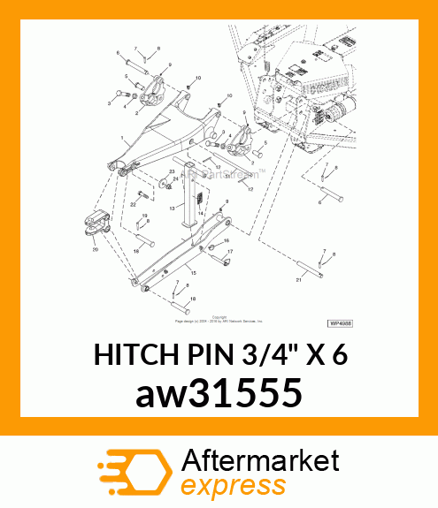 HITCH PIN 3/4" X 6 aw31555