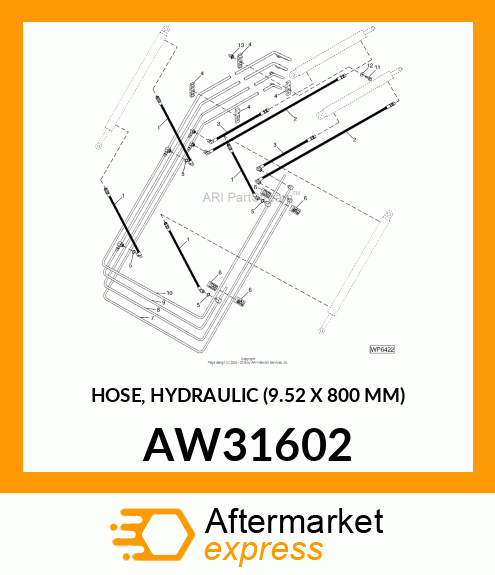 HOSE, HYDRAULIC (9.52 X 800 MM) AW31602